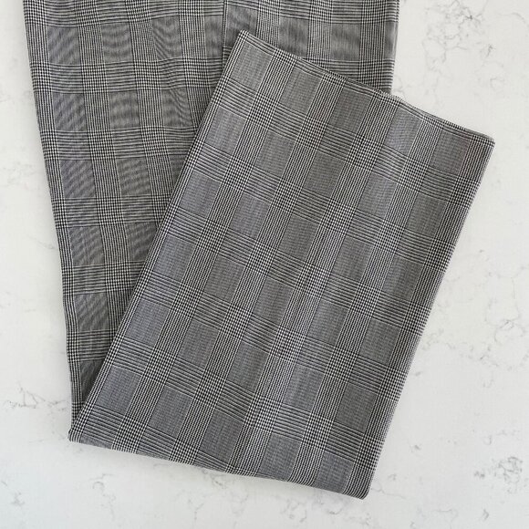 Brooks Brothers Petite Glen Check Lined Straight Leg Wool Pants Blk Wht Sz 12P - Picture 3 of 10